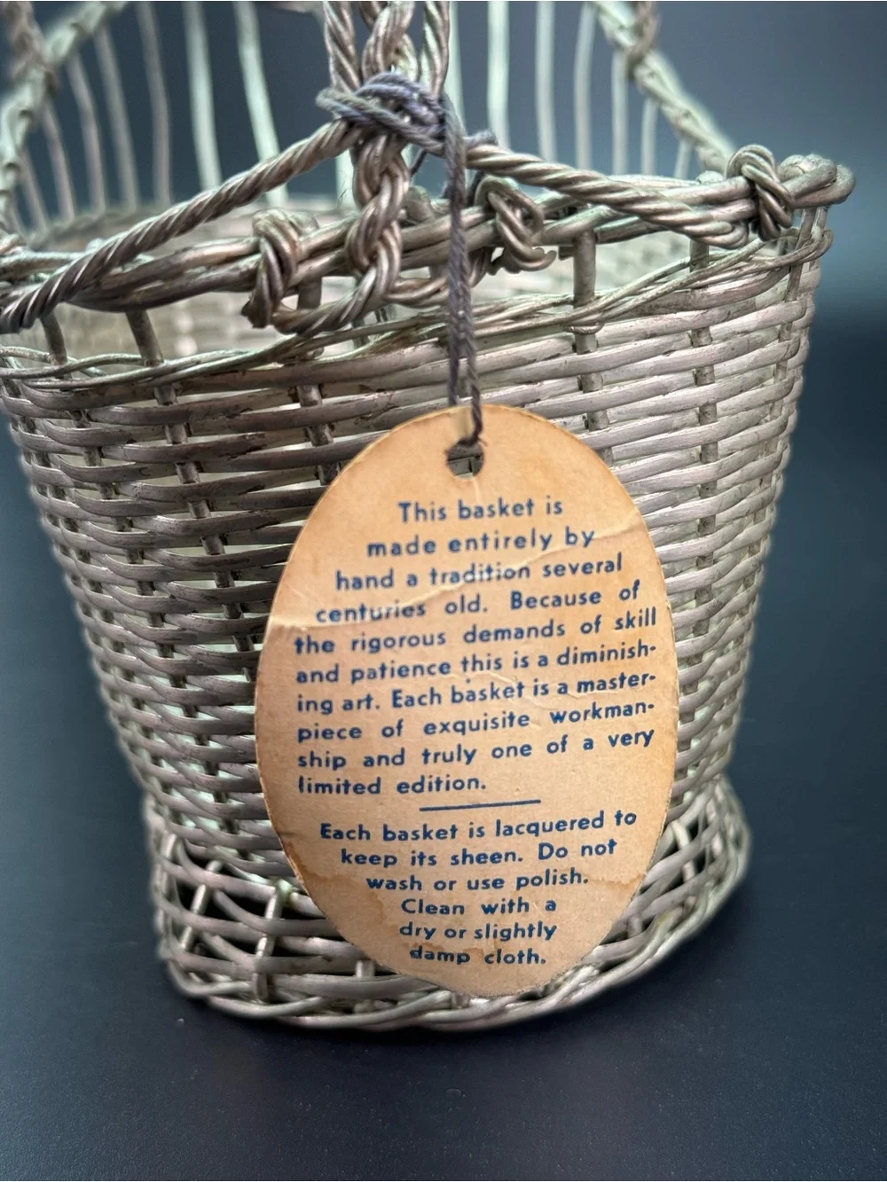 Vintage Silverplated Woven Wine Pouring Basket